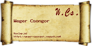 Weger Csongor névjegykártya